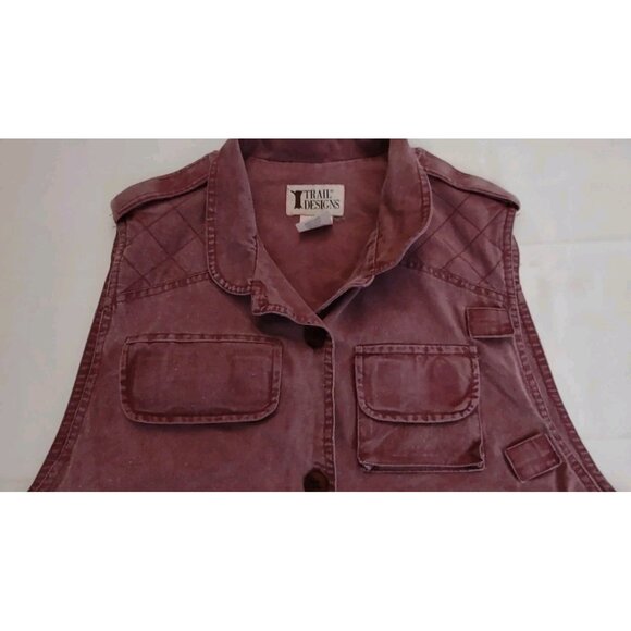 Vintage Trail Designs Fishing Vest Adult Small Buttons Cargo Multiples Pockets - Picture 3 of 11